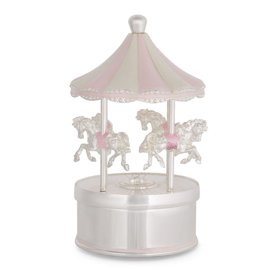Pink Rocking Horse Carousel 8x8x12.8cm