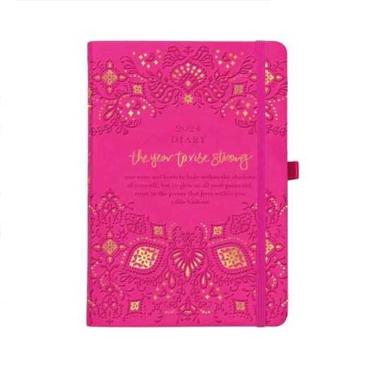 2024 Diary The Year to Rise Strong - Positively Pink
