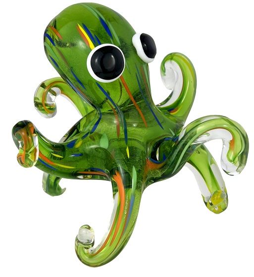 COLOURED GLASS QIGGLY - OCTOPUS