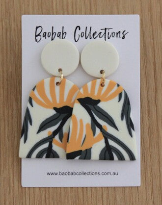 Australiana Earring: Yellow & Green Bell Drop