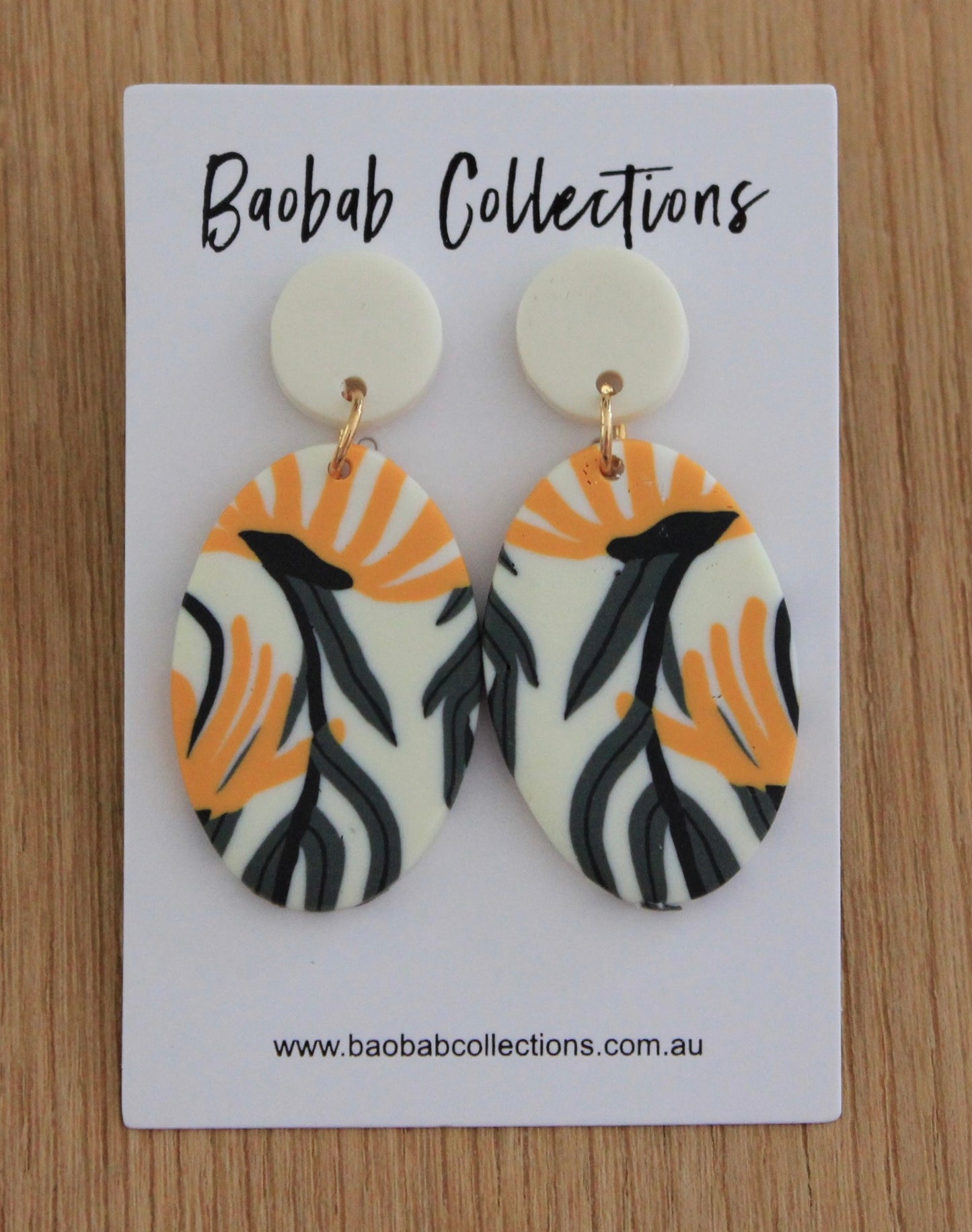 Australiana Earring: Yellow & Green Oval Drop