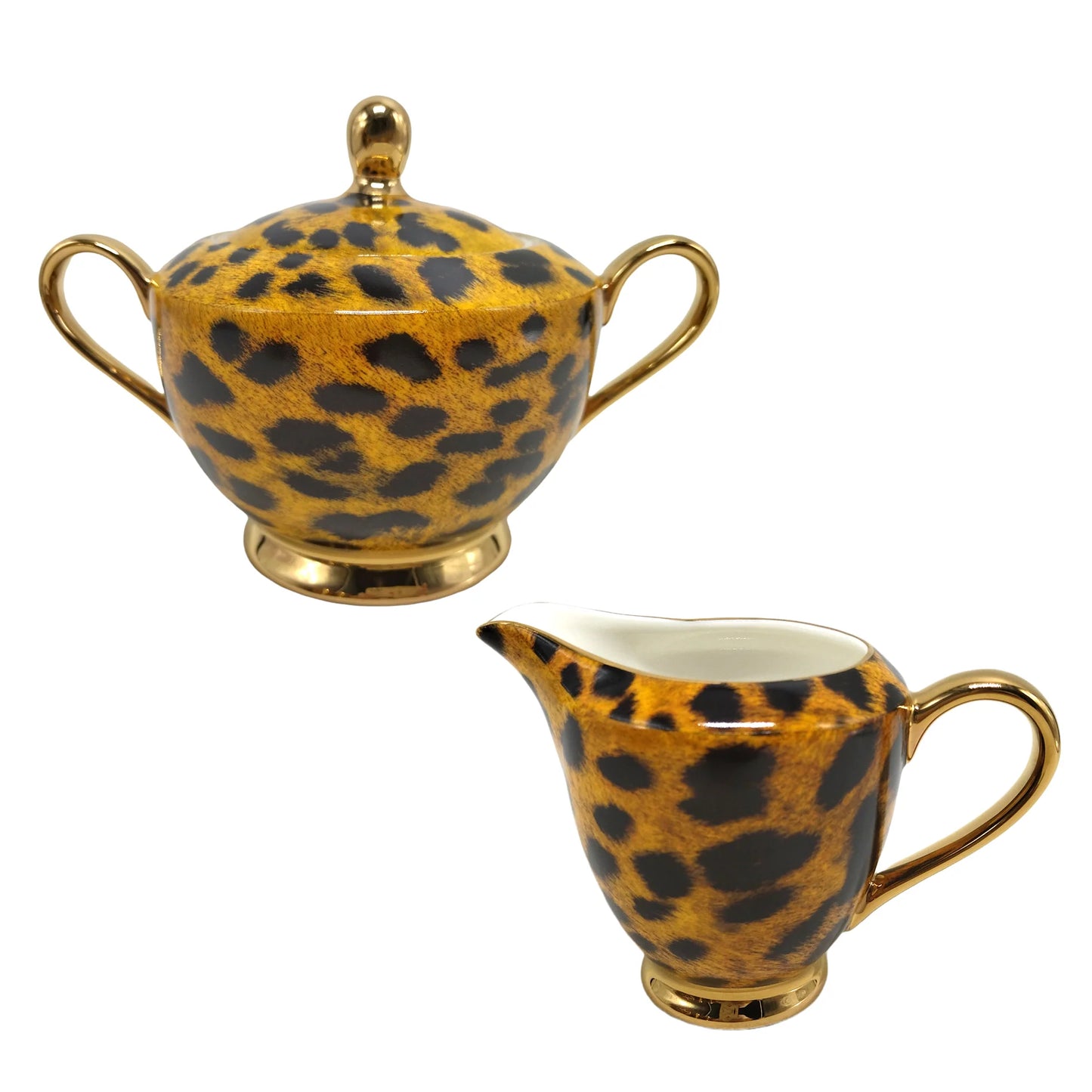 Leopard Print Sugar and Milk Jug