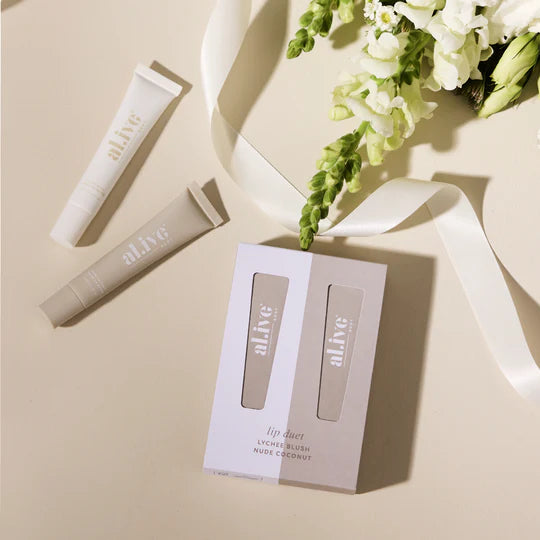 Lip Duet | Lychee Blush + Nude Coconut | al.ive