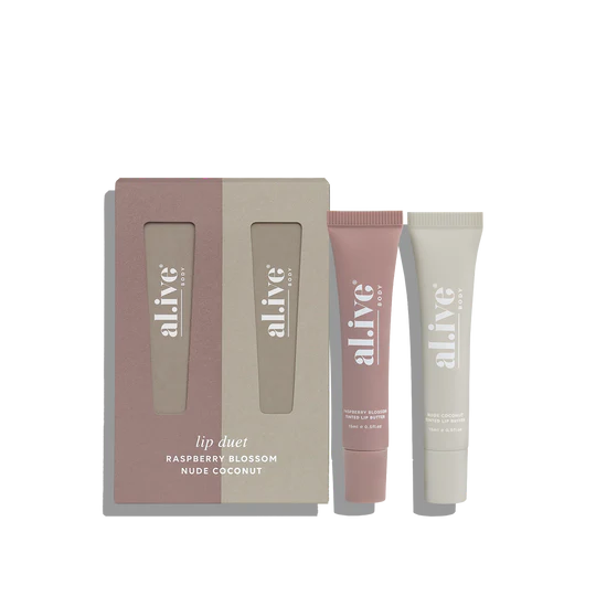 Lip Duet | Raspberry Blossom + Nude Coconut | al.ive