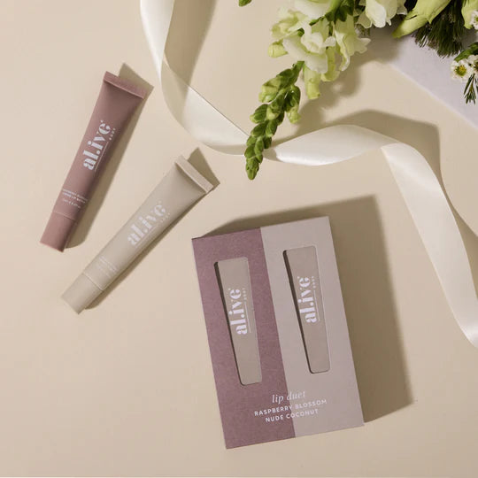 Lip Duet | Raspberry Blossom + Nude Coconut | al.ive