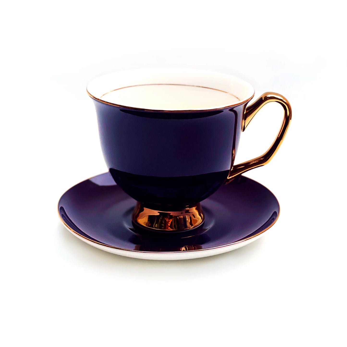 LyndalT- Aubergine XL Teacup & Saucer 375ml