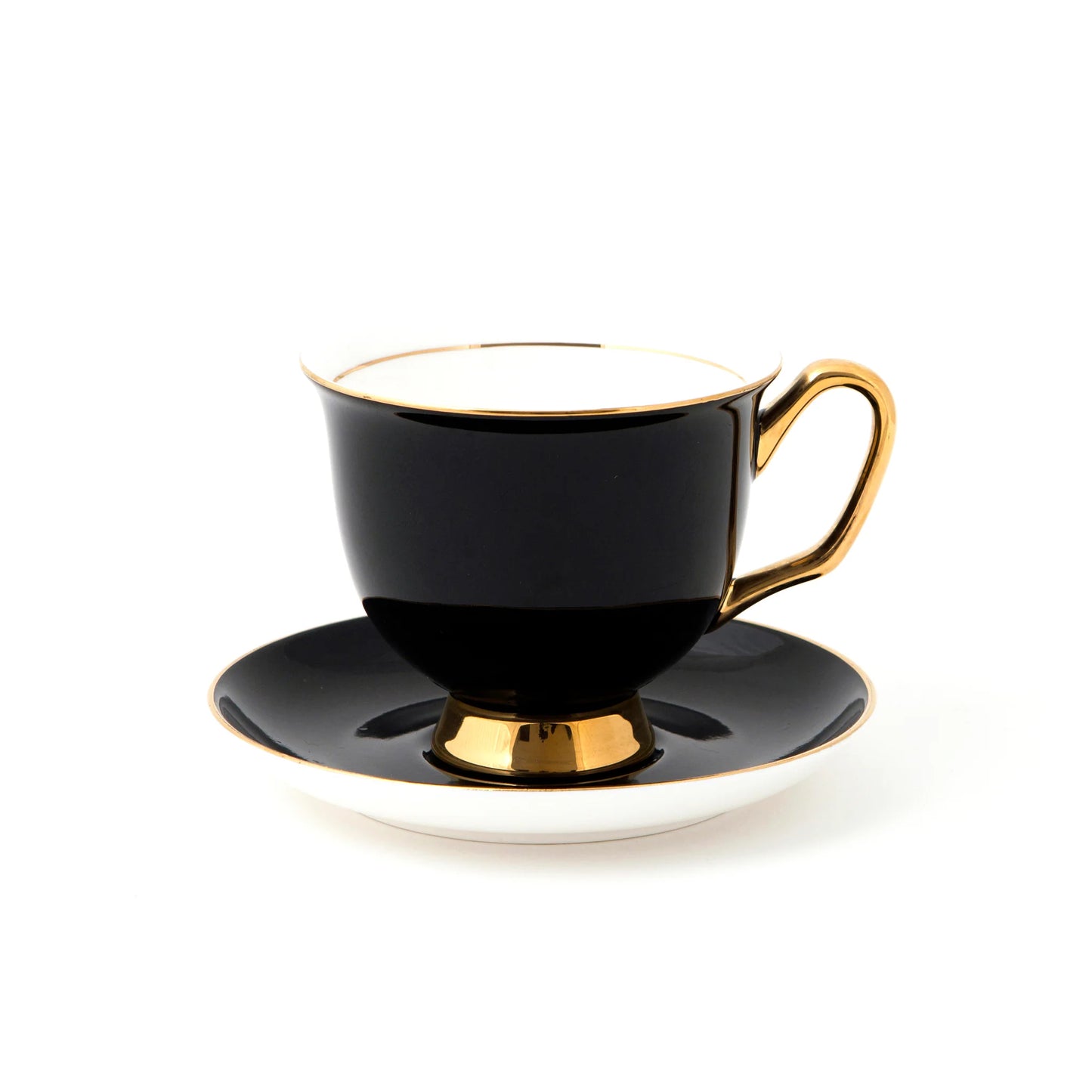 XL Black Teacup and Saucer - 375ml