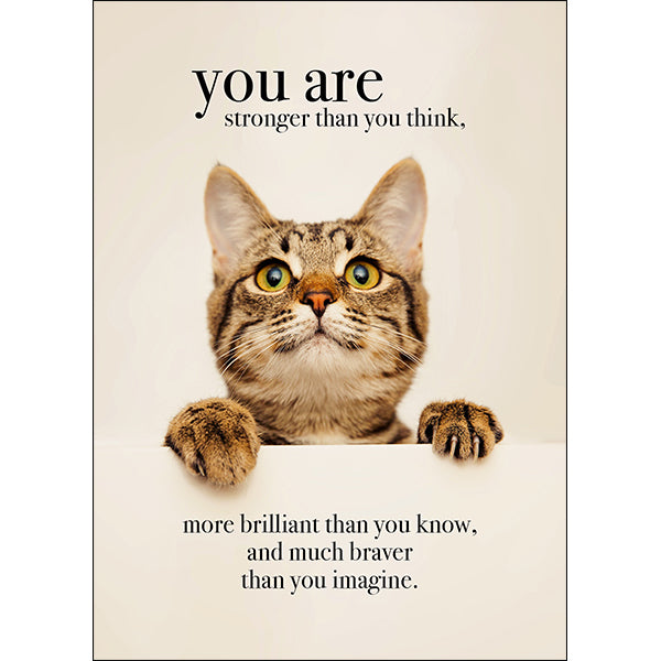 You are stronger than you think | Cat Inspiration Card