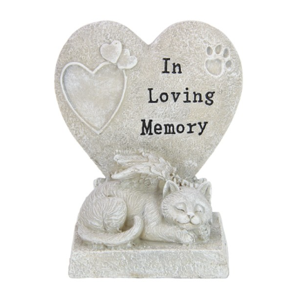 Memorial Cat with Love Heart - 28CM