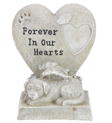 Memorial Dog with Love Heart -28CM