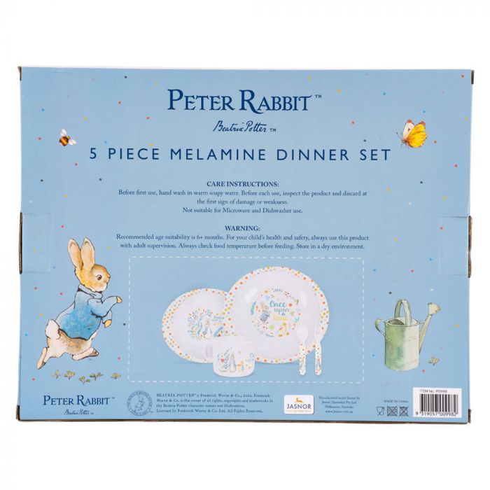 PETER RABBIT 5 PIECE MELAMINE DINNER SET