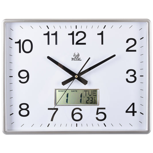 Rectangle Wall Clock -  Analog and LCD display
