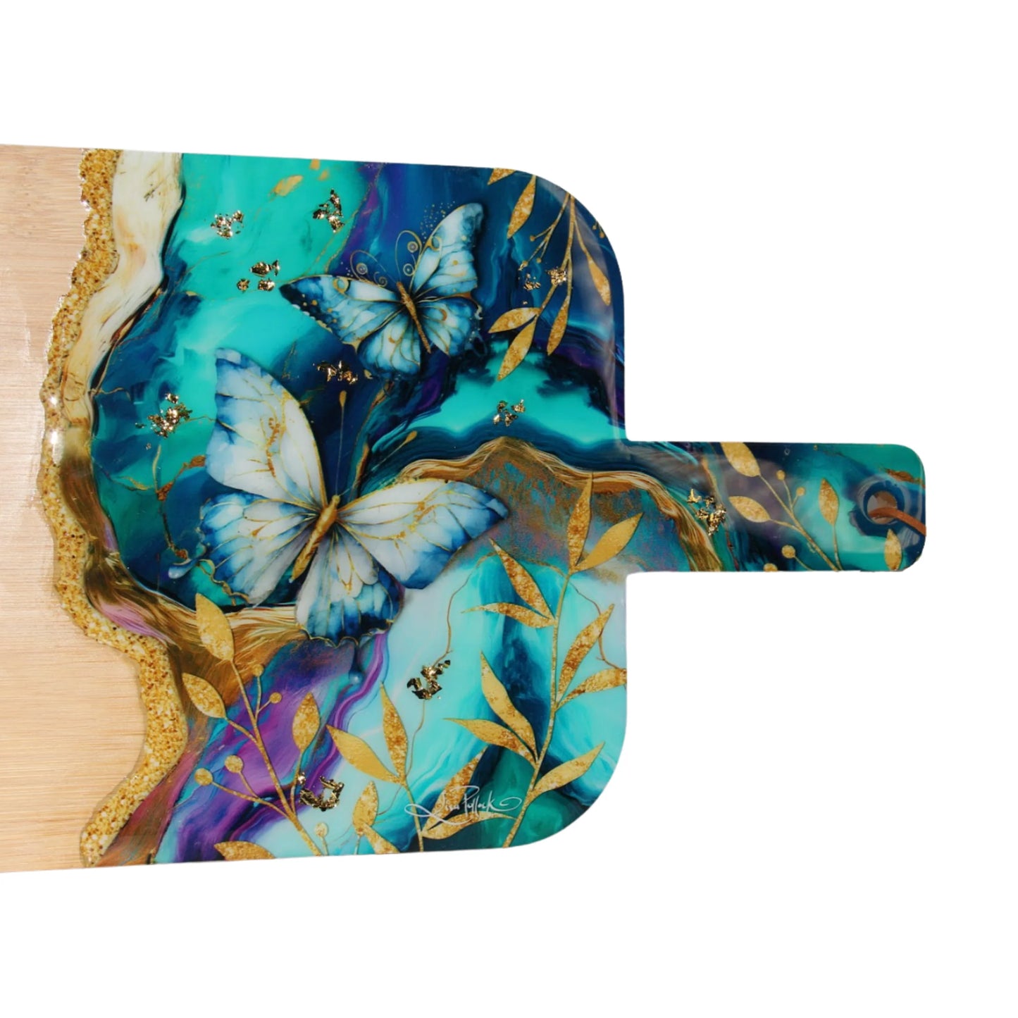 Large Resin Bamboo Platter with Cheese Knife | Lisa Pollock