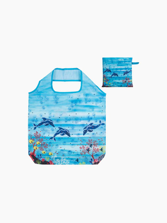 Aboriginal Dolphin Recycled Plastic Bottle Bag 45cm