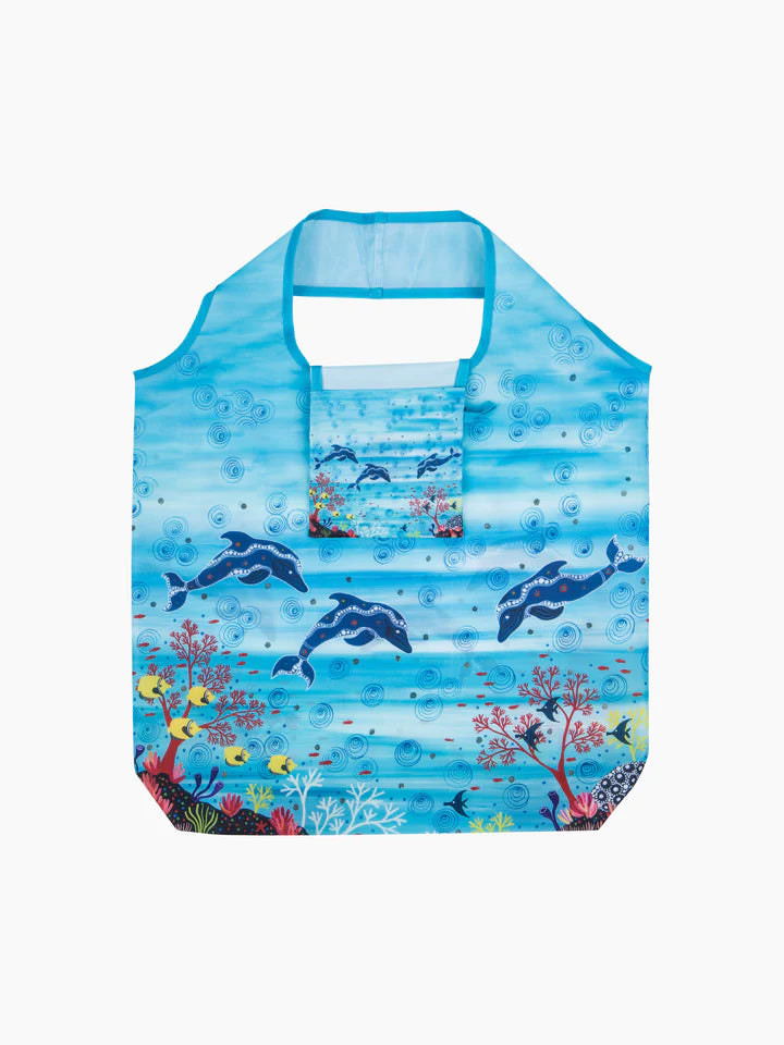 Aboriginal Dolphin Recycled Plastic Bottle Bag 45cm