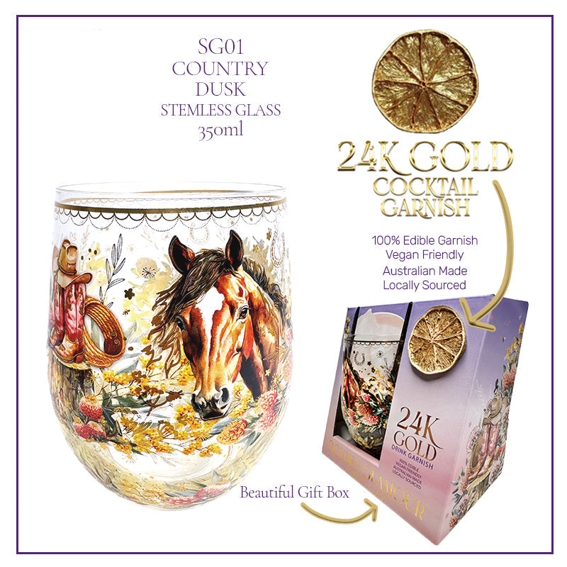 Golden Glamour Stemless Glasses | Lisa Pollock