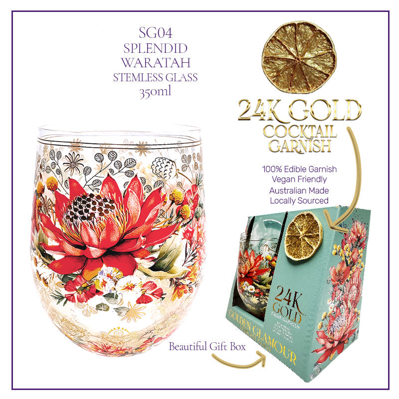 Golden Glamour Stemless Glasses | Lisa Pollock