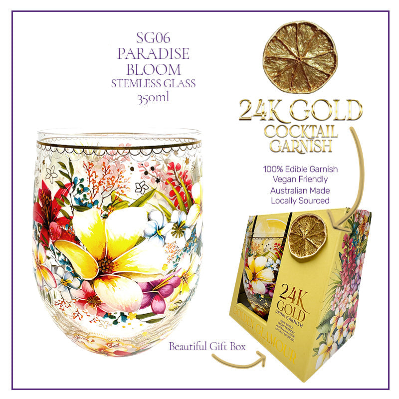 Golden Glamour Stemless Glasses | Lisa Pollock