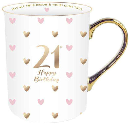 Sweethearts Mug with Gold Handle - 21st Birthday