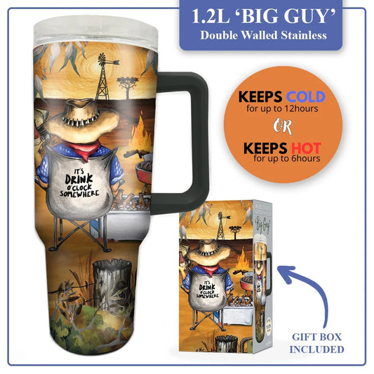 Stainless Steel 'Big Guys' Travel Mug | 1.2L | Lisa Pollock