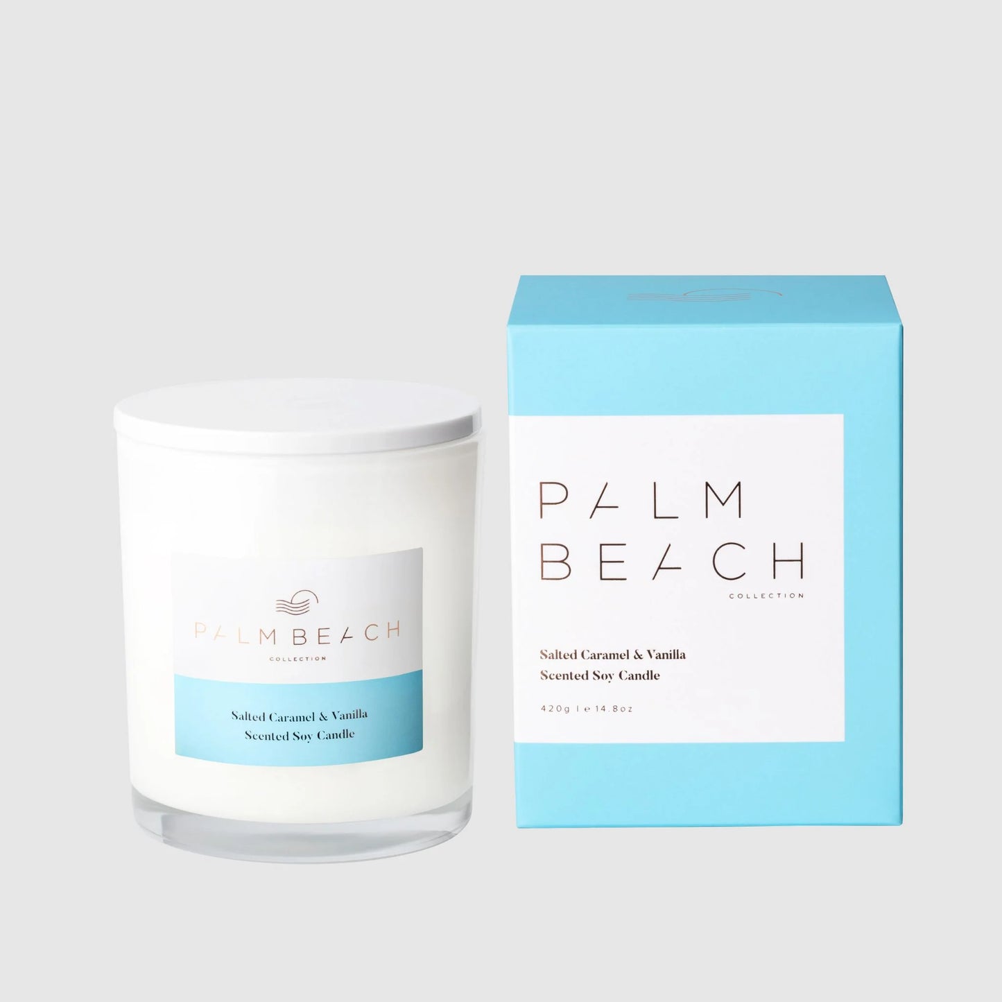 Salted Caramel & Vanilla Scented Candle 420g | Palm Beach