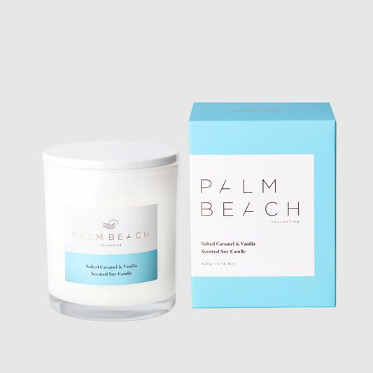 Salted Caramel & Vanilla Scented Candle 420g | Palm Beach