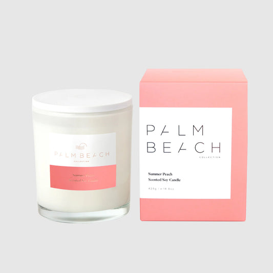 Summer Peach Scented Candle 420g | Palm Beach