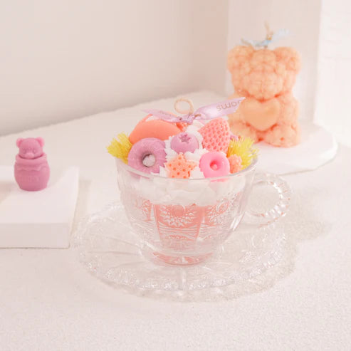 Sweet Treats Candle in Vintage Teacup Set | Miss Blooms