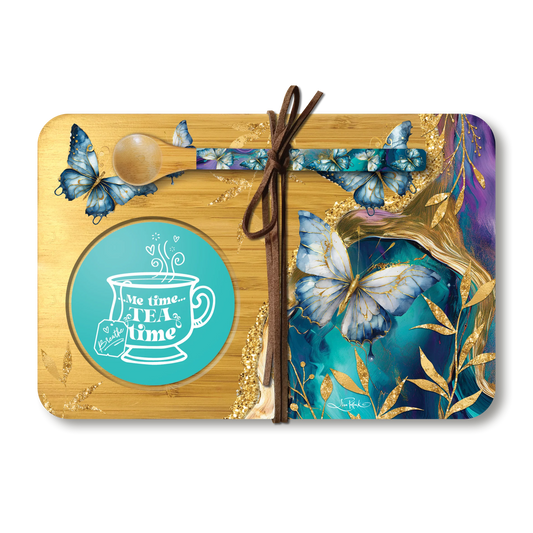 Bamboo Tea Time Trays with Spoon | Lisa Pollock