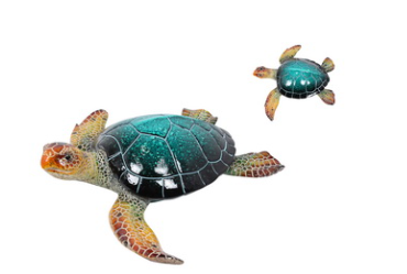 Realistic Marble Blue Turtle - 38CM