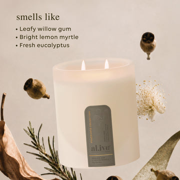 Soy Candle | Willow Gum & Lemon Myrtle | al.ive