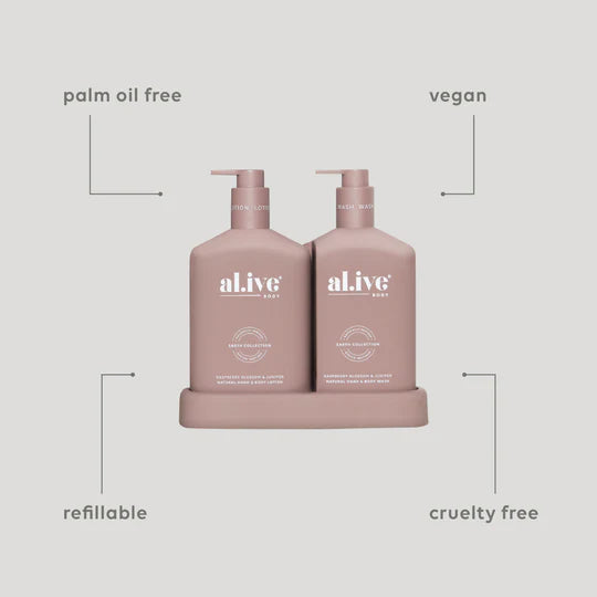 Bathroom Duo | Hand & Wash & Lotion | Raspberry Blossom & Juniper | al.ive