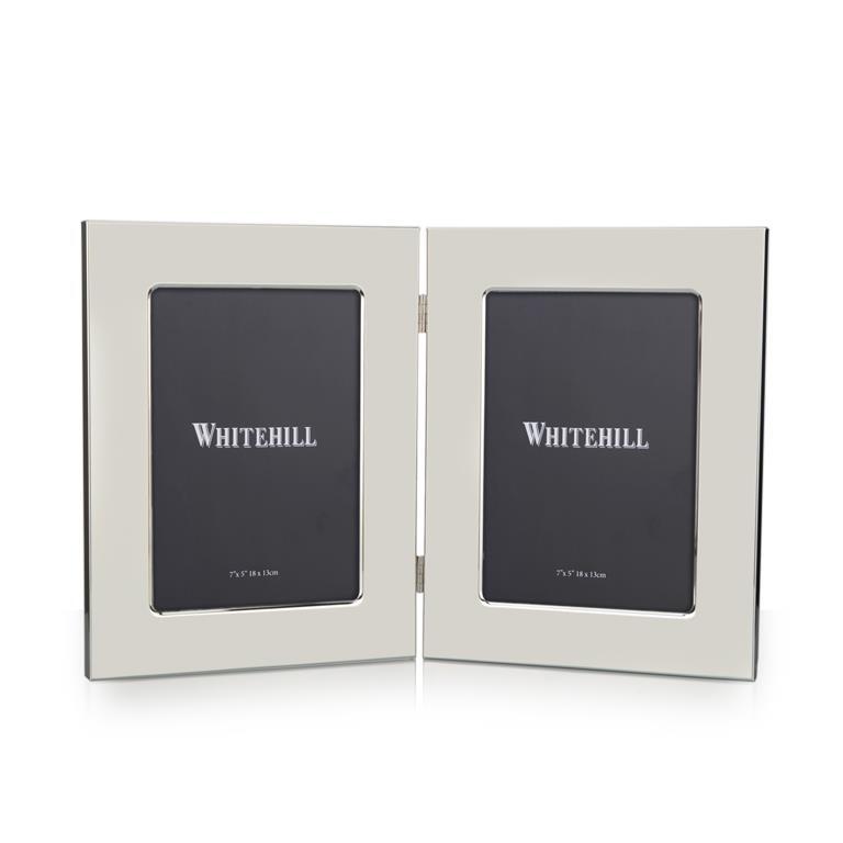 Silver Plated Plain Double Photo Frame 13x18cm