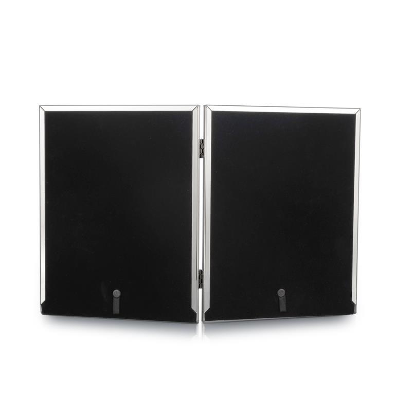 Silver Plated Plain Double Photo Frame 13x18cm