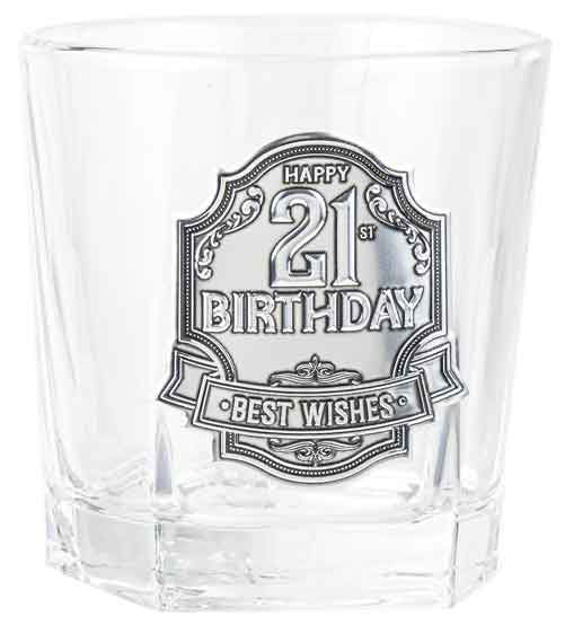 21 Badge Whisky Glass