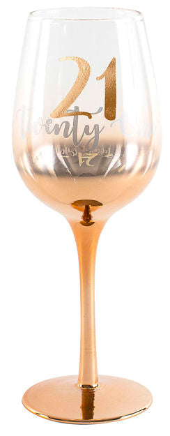 21 Rose Gold Ombre Wine Glass