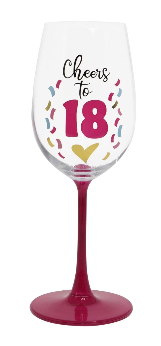 Cheers to 18 Wine Glass