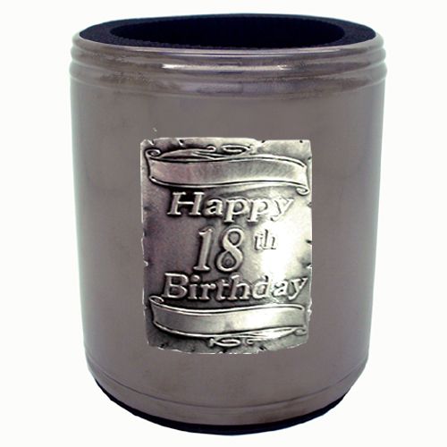 18TH PEWTER FINISH CAN COOLER - BOXED
