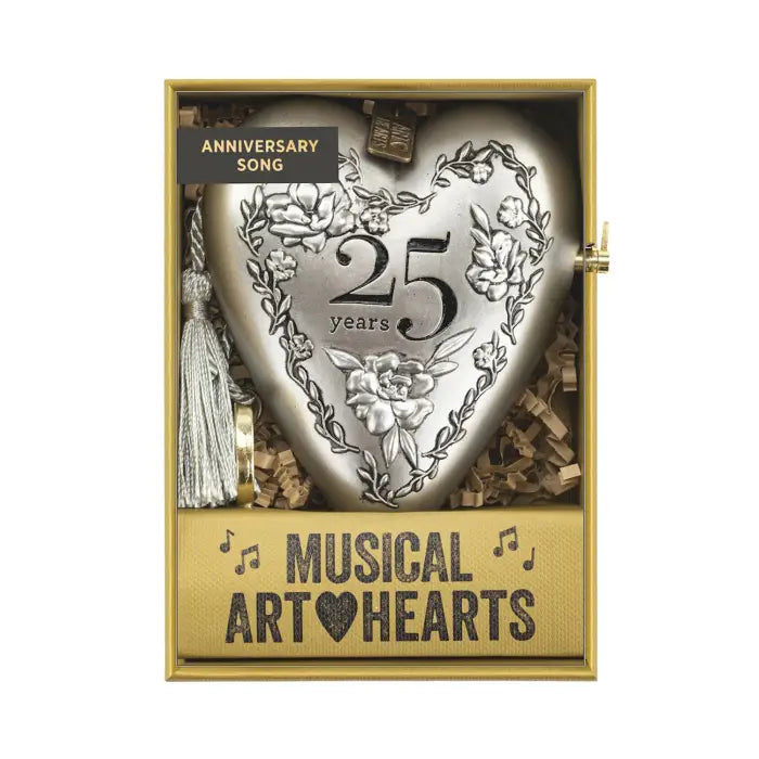 25th Anniversary Gold Musical Art Hearts