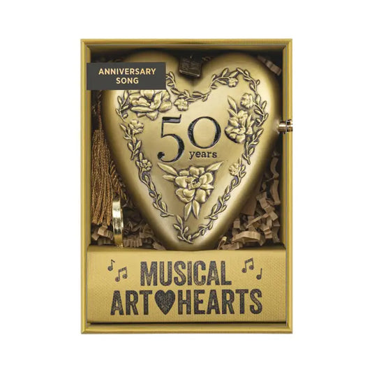 50th Anniversary Gold Musical Art Hearts