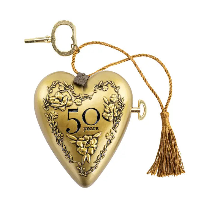 50th Anniversary Gold Musical Art Hearts