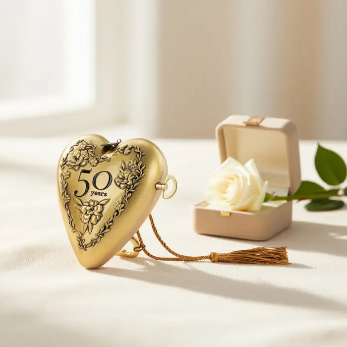50th Anniversary Gold Musical Art Hearts