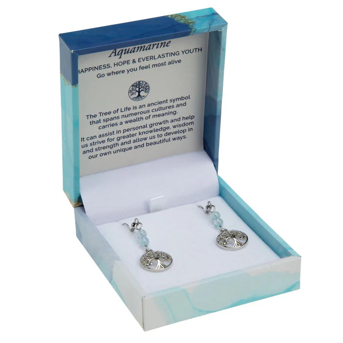 Duo Earrings-Aquamarine Rhodium (plated)