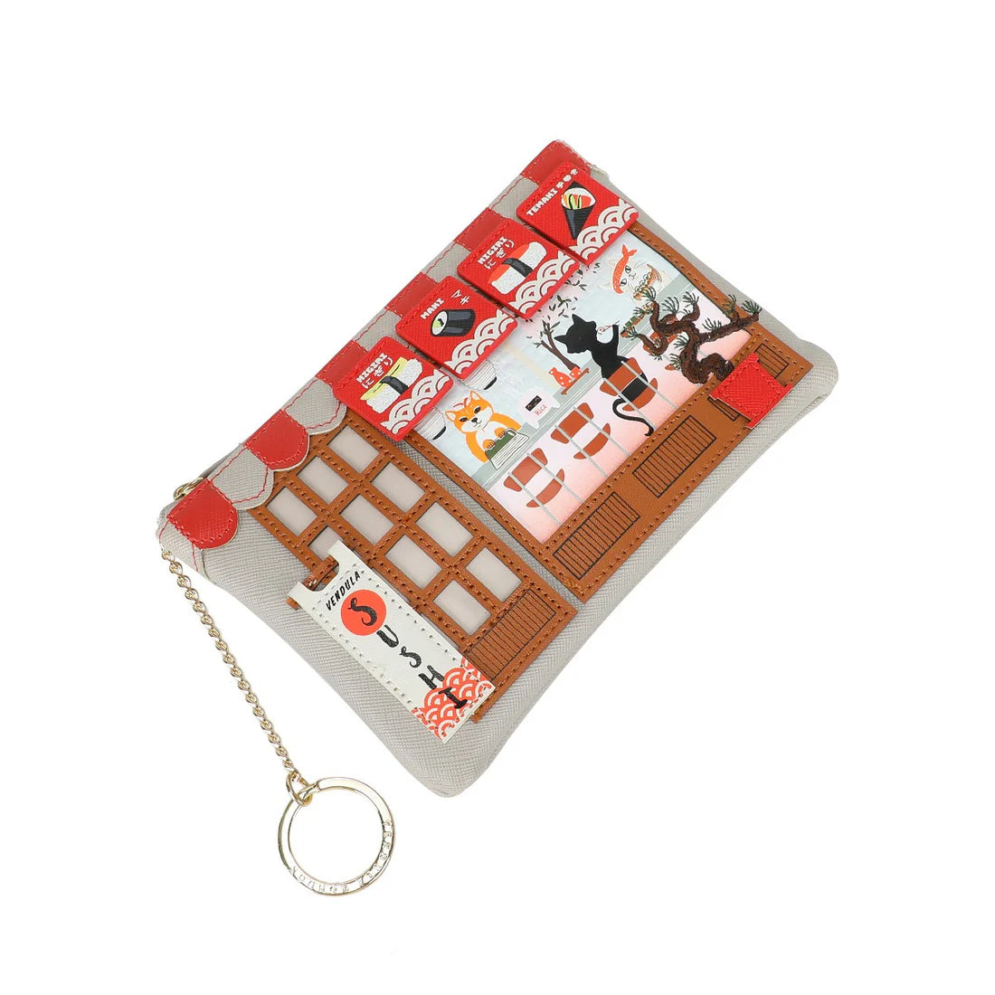 Vendula | Sushi Grey Edition Zipper Key Coin Purse | Vendula London