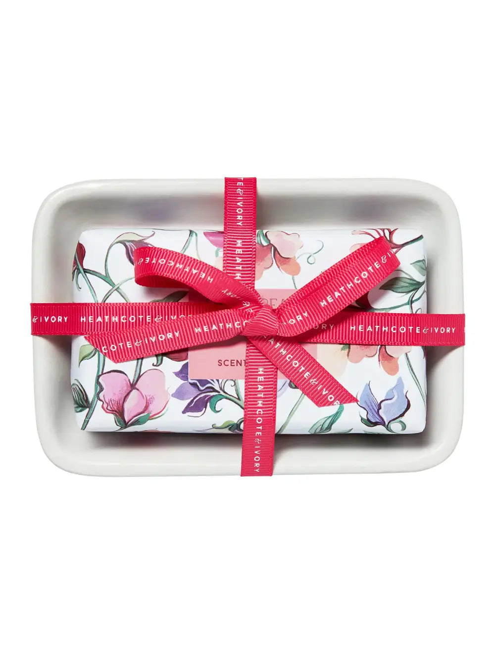 Sweet Pea & Honeysuckle Scented Soap in Dish | Heathcote's Emporium
