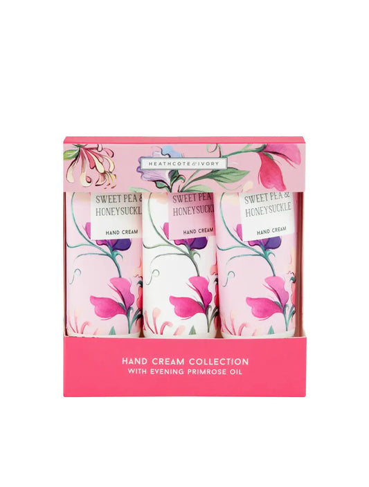Sweet Pea & Honeysuckle Hand Cream Trio | Heathcote's Emporium