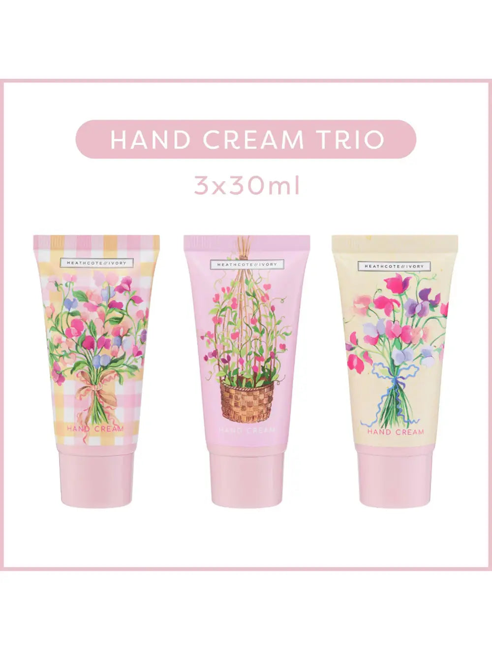 Sweet Pea Hand Cream Trio | Heathcote & Ivory