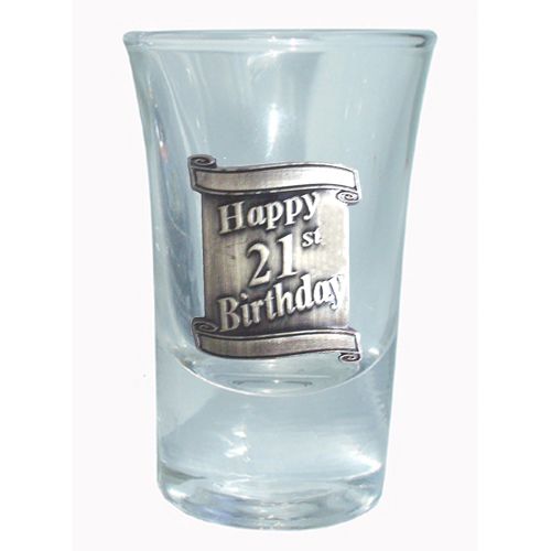 21ST SQUARE SILVER BADGE SHOT GLASS - NO BOX