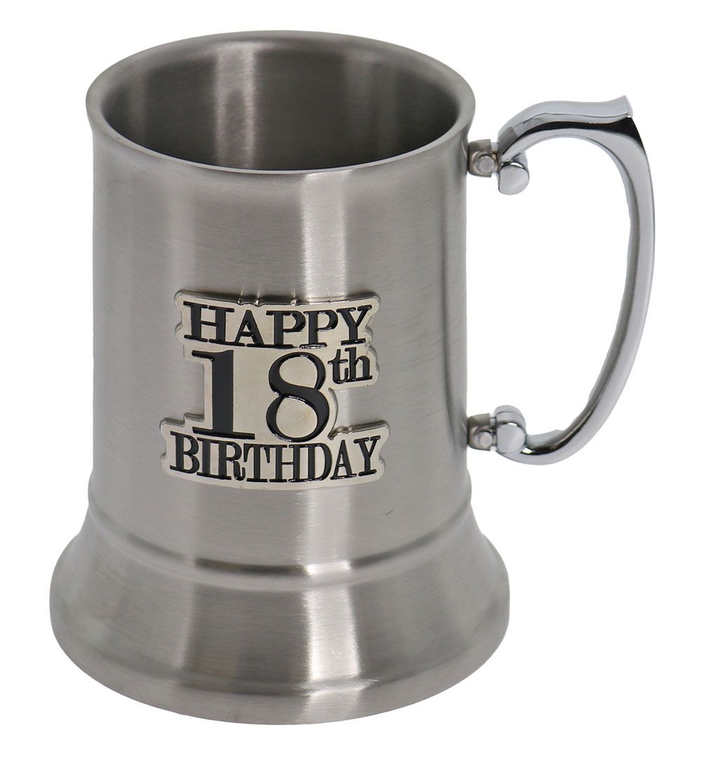 18th Badge Stainless Steel Beer Mug