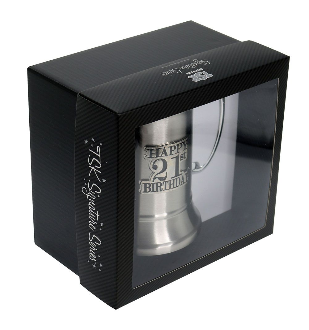 21st Badge Stainless Steel Beer Mug